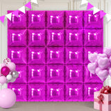 Hot Pink Square Foil Balloons 25 Pcs Metallic Hot Pink Balloons Wall
