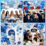 Amandir 153pcs Blue and Silver Balloon Garland Arch Kit, Different