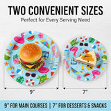 80PCS Summer Beach Paper Plates 40pcs 9 in 40pcs 7 in Birthday Party