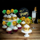 Gyufise 30Pcs Foil Firework Cupcake Toppers Sparkle Tinsel Cake #11