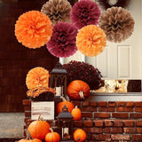 Boho Baby Shower Burgundy Brown Orange Party Decorations 23pcs