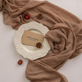 Keketoarrange 3pcs Cheesecloth Table Runner Nude Gauze Rustic Boho