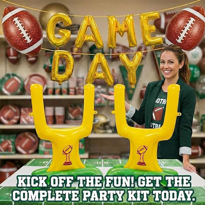 Football Party Decorations & with Football Goalpost Game Day Letter