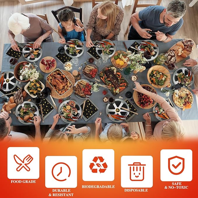 100 Pcs Movie Night Theme Party Supplies Serves 50 Plates and