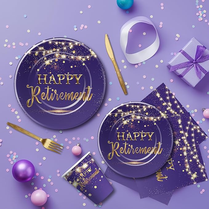 Retirement Decorations Paper Plates And Napkins Party Tableware