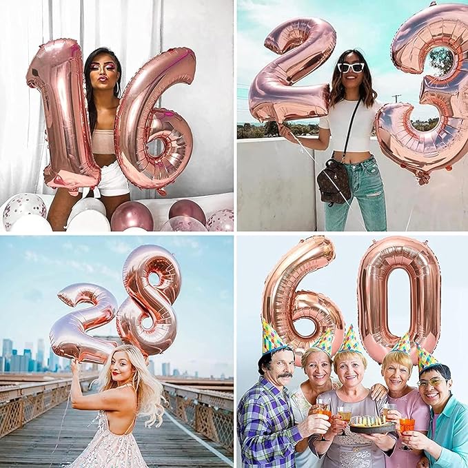 263 Pcs Rose Gold Birthday Decorations for Women All Ages Party