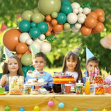 Sage Green Brown Balloon Garland Kit 105PCS Jungle Safari with Sand