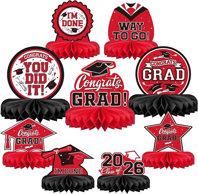 9PCS Graduation Decorations 2026 Congrats Grad Table Centerpiece