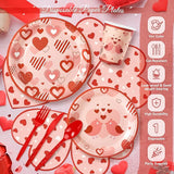 168PCS Red Love Heart Party Supplies for Valentines Galentines
