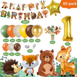 Forest Animals Jungle Birthday Decoration for Boy & Girl Orange