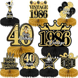 40th Birthday Party Decorations - 9Pcs 40th Birthday Honeycomb