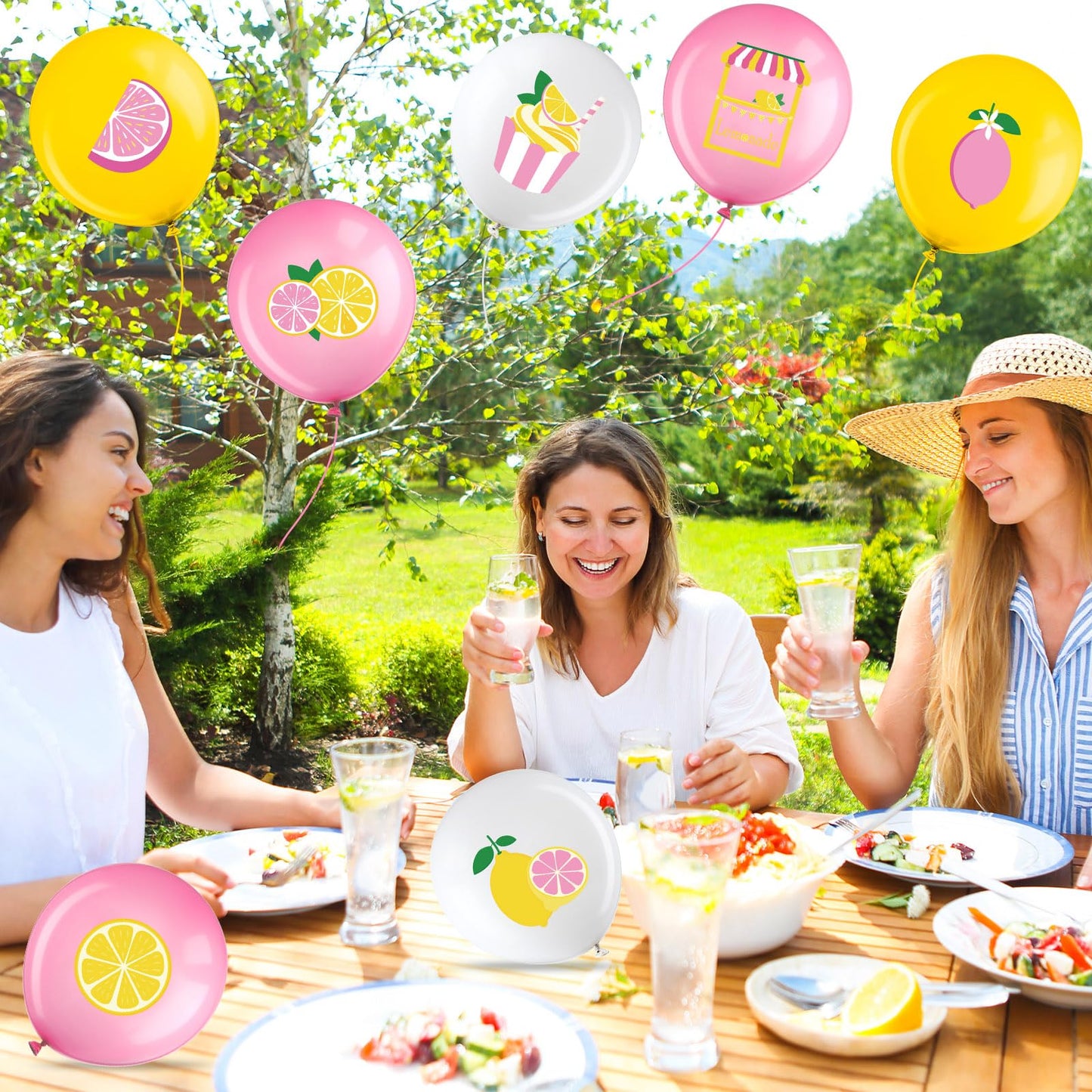 Aoriher 63 Pcs Lemon Balloons Lemonade Party Decorations Yellow Pink