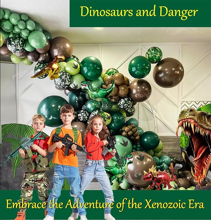 Dinosaur Trunk or Treat Car Party Balloon Arch Garland Kit with Dark