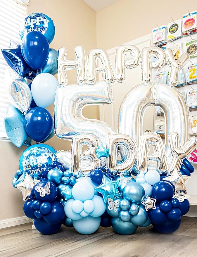 Navy Blue and Gold Balloons Garland Arch Kit Graduation Balloon Arch