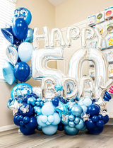 Navy Blue and Gold Balloons Garland Arch Kit Graduation Balloon Arch