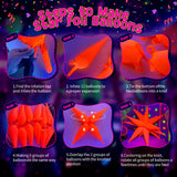 GYIPFIPA UV Neon Balloons, Glow in the Dark Party Supplies Neon Foil