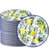 50PCS Capri Lemon Party Supplies7"Lemon Paper Plates Blue Tiles Yellow