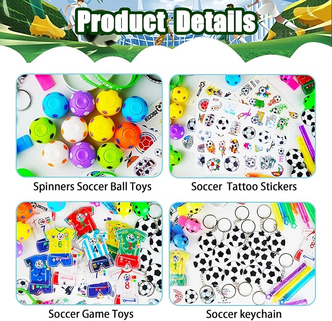 158Pcs Soccer Party Favors 12 Guests Set Soccer Goodie Bag Stuffers
