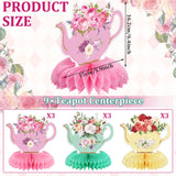 Jexine 9 Pcs Tea Party Decorations Princess Party Floral Teapot