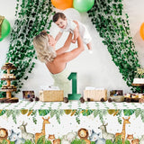 Jungle Safari Tablecloths 3Pcs Wild Animal Table Cover for Safari