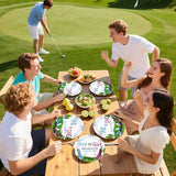Grencian 96Pcs Golf Gender Reveal Party Supplies He She Theme Plates