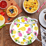 50PCS Lemon Party Supplies - 7" Lemon Plates with Blue Tiles & Yellow