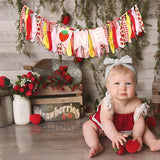 Strawberry First Birthday High Chair Banner Sweet Berry 1st Birthday