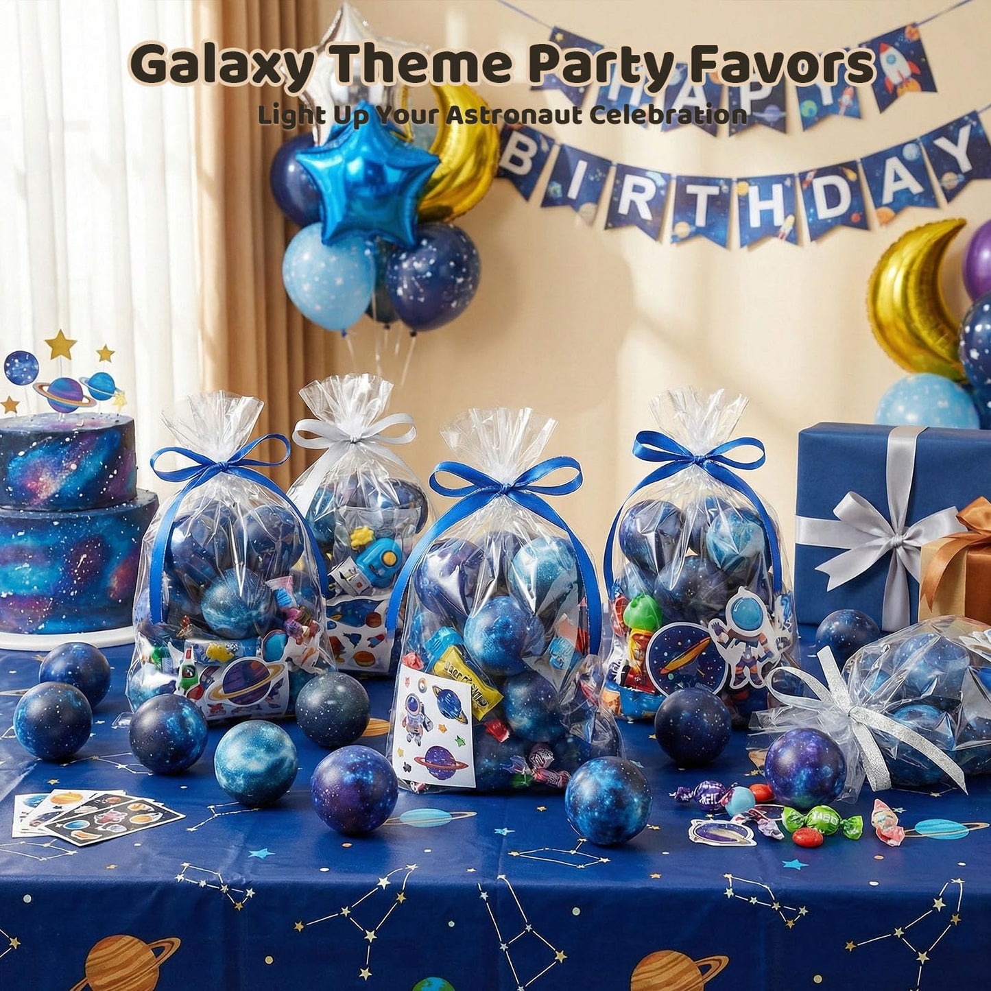 20 PCS Galaxy Stress Balls Bulk, 2.5 Inch Foam Squeeze Balls