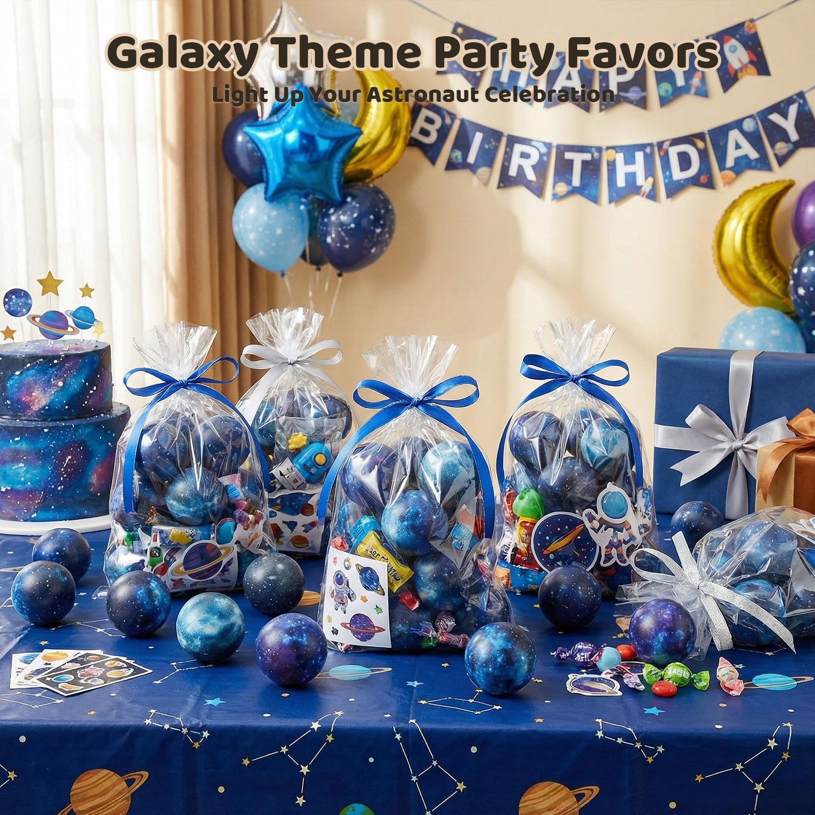 20 PCS Galaxy Stress Balls Bulk, 2.5 Inch Foam Squeeze Balls