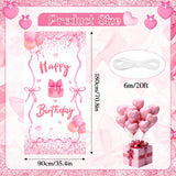 Pink Bow Birthday Door Banner Coquette Birthday Party Decorations Pink