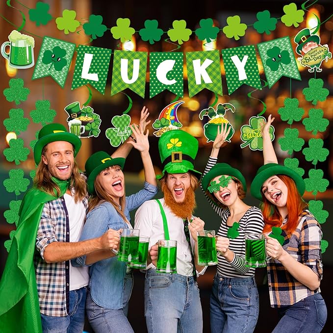 Pre Strung St Patricks Day Decorations Shamrock St Patricks Day