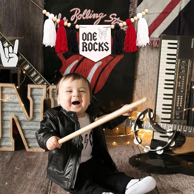 One Rocks High Chair Banner Rock And Roll 1st Birthday Party