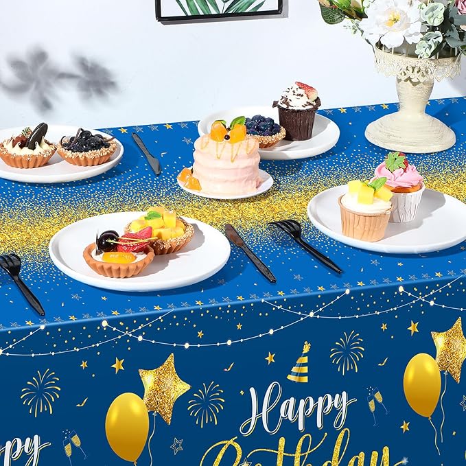 Tudomro 3 Pcs Happy Birthday Tablecloths Happy Birthday Party