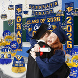 Graduation Decorations Class of 2026 Blue and Gold Graduation Party