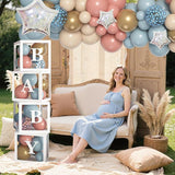 164PCS Gender Reveal Balloon Boxes Decorations Dusty Pink and Blue