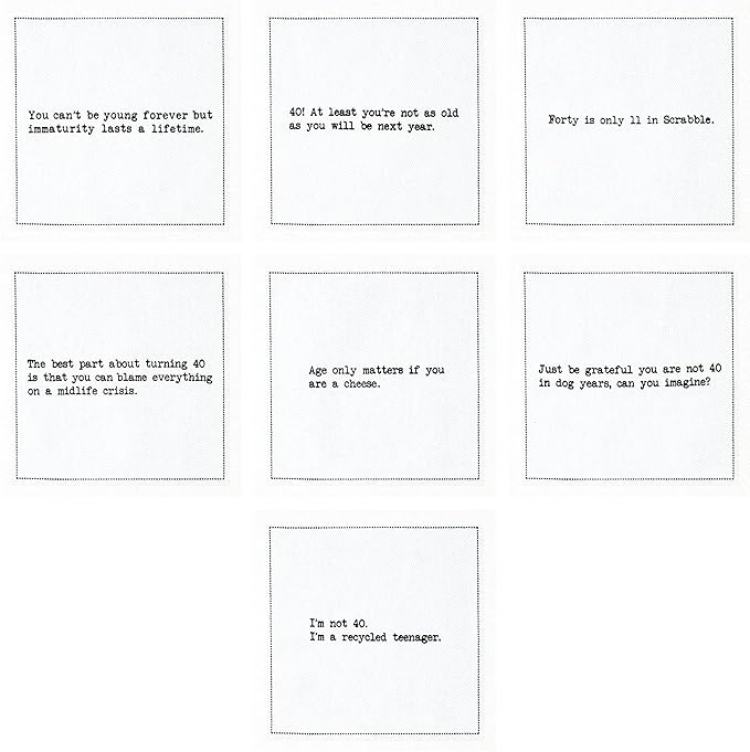 Five Star Funny 40th Birthday Quotes | White Cotton Cocktail Napkins