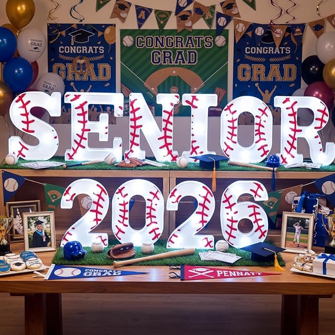Honoson 10 Pcs Baseball Graduation Party Decorations Senior 2026