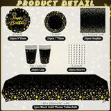 Black Gold Party Decoration - Black and Gold Birthday Party Tableware
