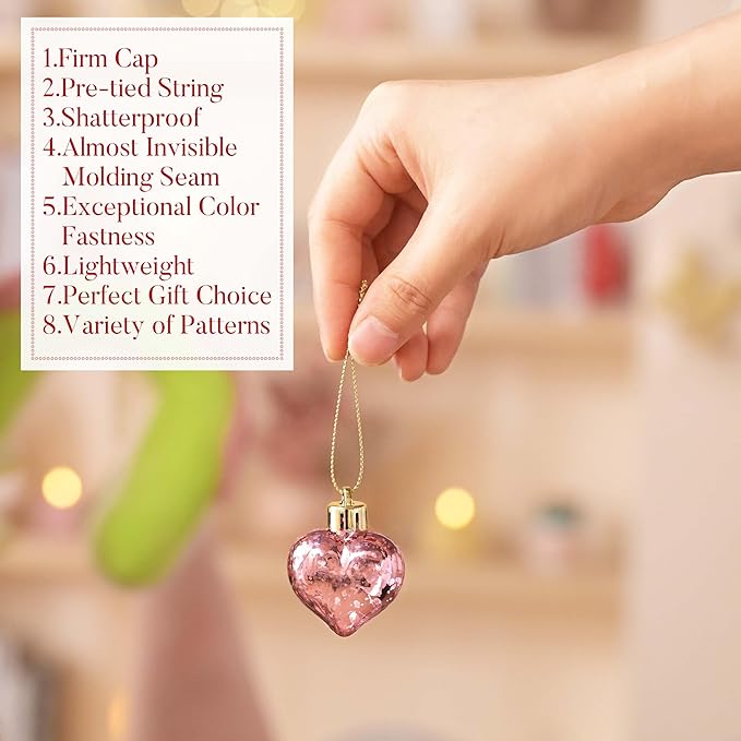 Valery Madelyn 16Pcs Valentine's Day Heart Shaped Ornaments Gift