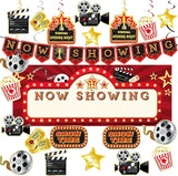 Movie Night Party Decorations Kit 60 Pcs Now Showing Banner Hanging