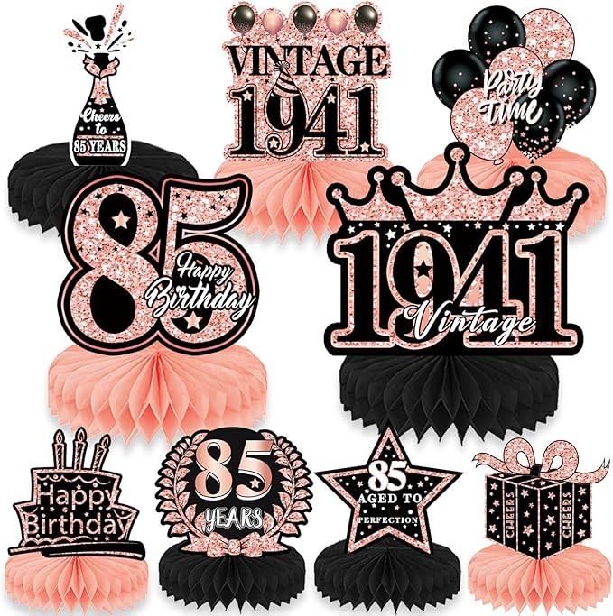 85th Birthday Party Decorations - 9PCS Happy 85th Birthday Table