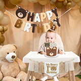 Bear 1st Theme First High Chair Banner For 1st Birthday Party