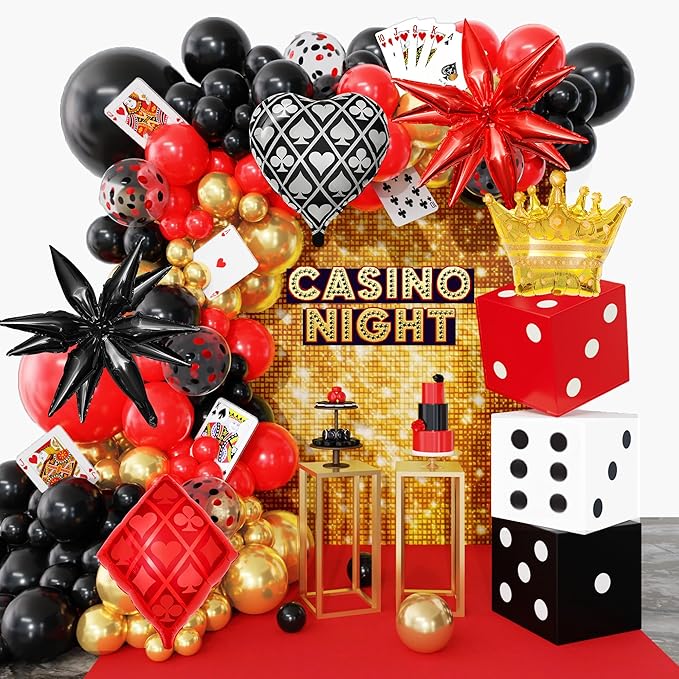 144PCS Dice Favor Boxes Casino Theme Party Decorations Casino
