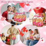 25 Pcs Valentine's Day Gift Bags Heart Basket Treat Bags with
