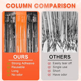 Voircoloria 3 Pack 3.3x8.2 Feet Black and Orange Foil Fringe Backdrop
