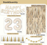23rd Birthday Decorations for Women, White and Gold 23 Boho Birthday