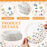 Mumufy 100 Pack Floral Paper Plates 9" & 7" Disposable Wildflower