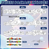 24 Sets Space Paper Headbands Craft Kits for Color Your Own