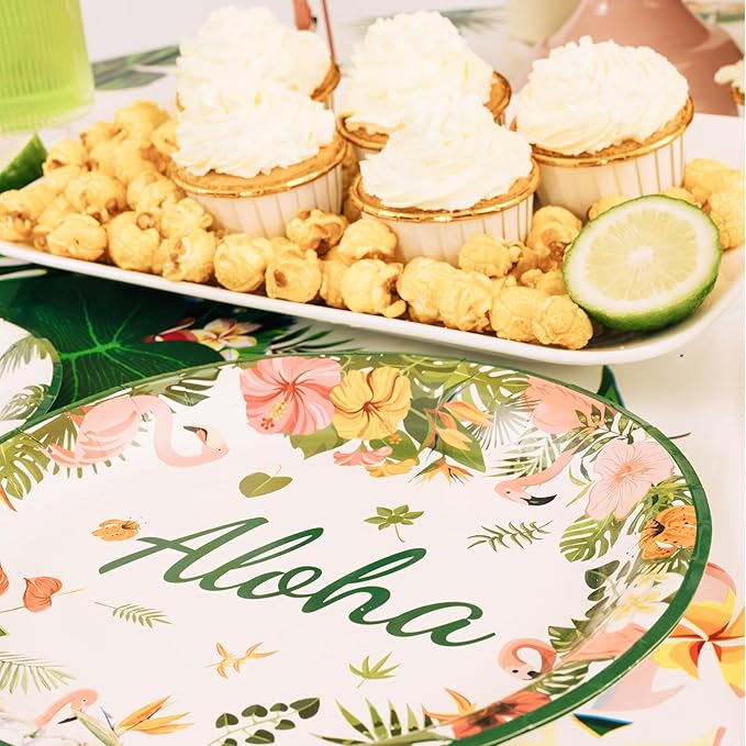 Hawaiian Party Tableware Set Tropical Luau Party Decorations