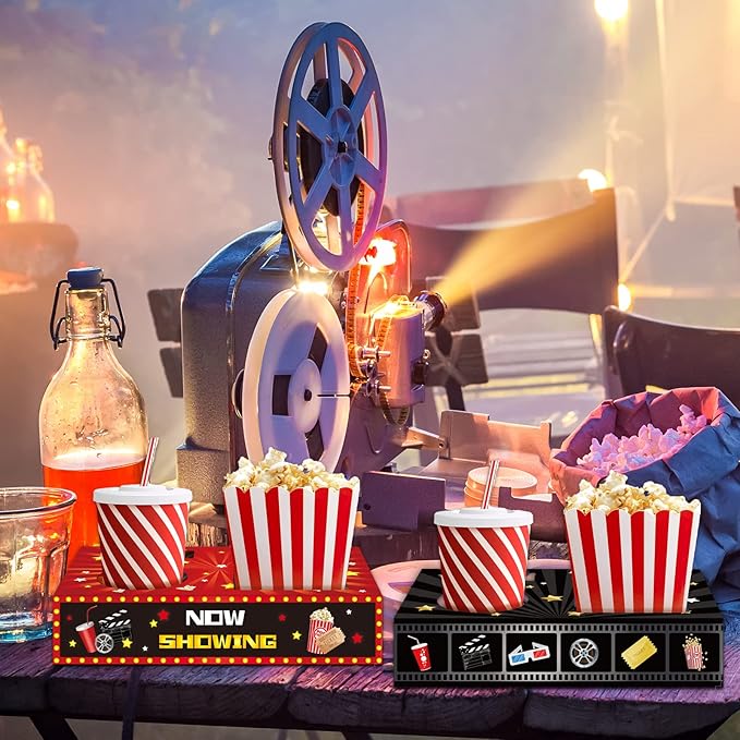 32Pcs Movie Night Snack Trays Hold Popcorn Candy Food Drink Movie